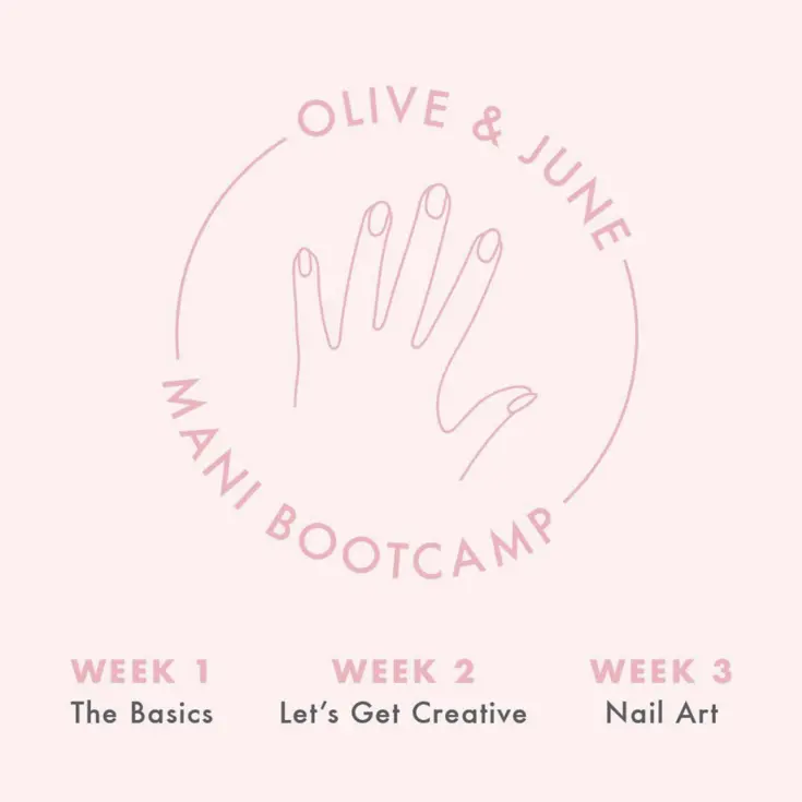 Instagram post promoting Olive & June's Mani Bootcamp