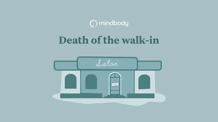 Drawing of a salon with "Death of the walk-in" written above it