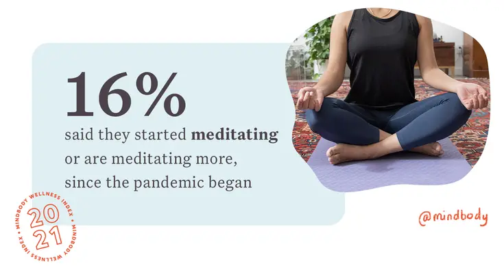 16% said they started meditating or are meditating more, since the pandemic began